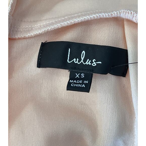 Lulus NWT Brilliant Perfection Blush Pink Tiered Maxi Formal Bridal Dress XS - Picture 5 of 6